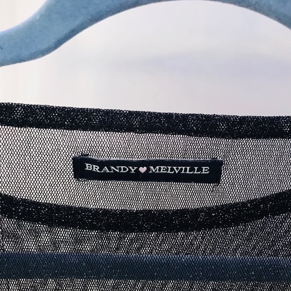 Brandy Melville Mesh Glitter Top - Picture 3 of 5